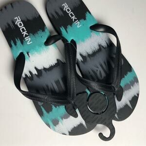 Rockin Men's Multi-color Beach Style Flip-flops Sz 10.5